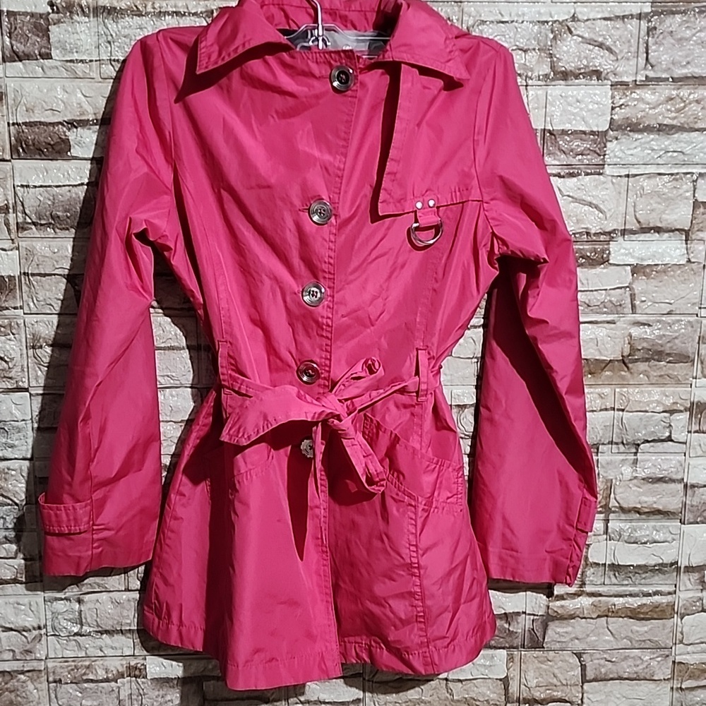 London Fog Pink Button-Up  Jacket